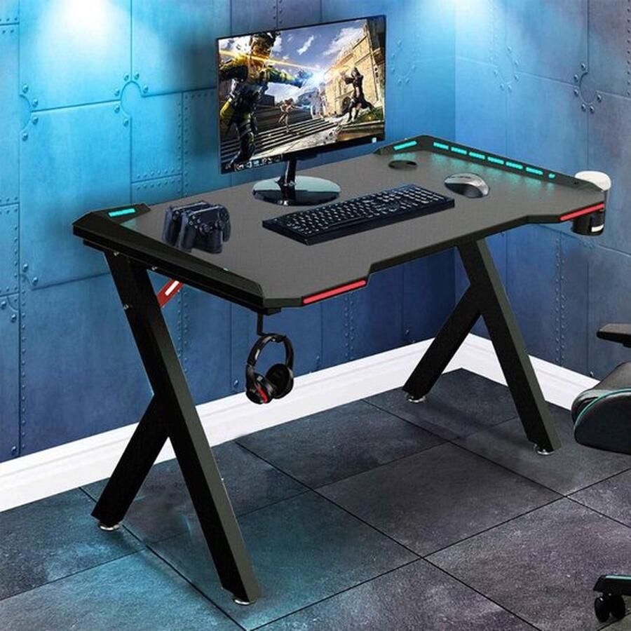 Cm Mrs. Jones Game Bureau Gaming Desk Ergonomisch Design Gamebureau Computertafel Met RGB Verlichting