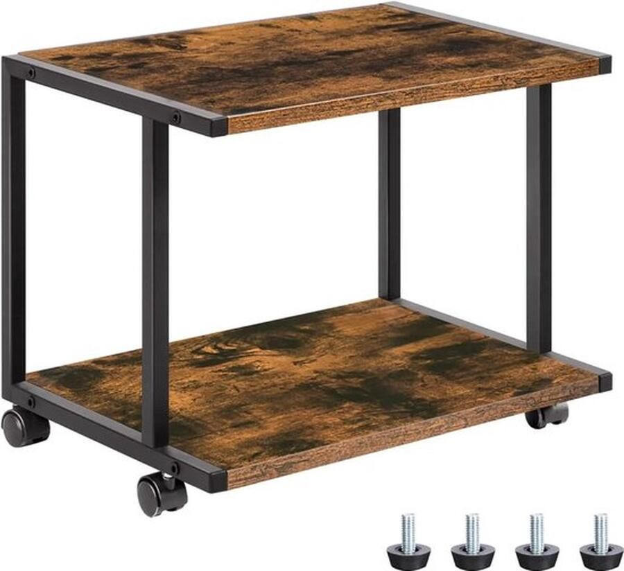 Cm Mrs. Jones Printertafel Industriële Printerkar Printer Bureau 2 Planks Met Wielen 42x28x33 Industrieel