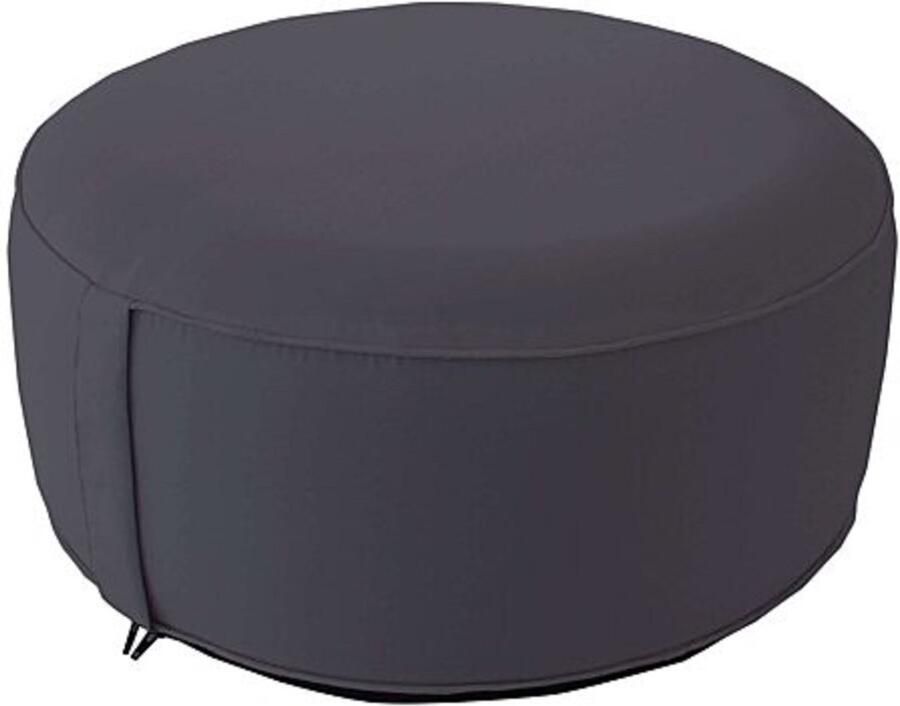 Cmadeco Poef Zitzak Opblaasbaar Rond Zachte fluweelachtige stof Antraciet grijs Ø 55cm Hoogte 25 cm UV bestendig Voor binnen en buiten