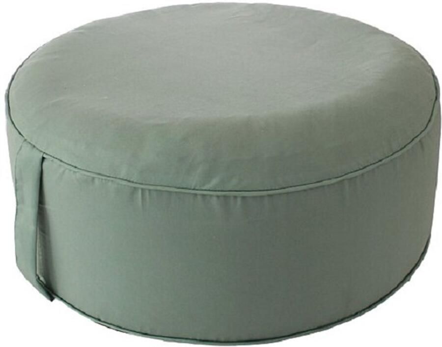 Cmadeco Poef Zitzak Opblaasbaar Rond Zachte fluweelachtige stof Klei Groen Ø 55cm Hoogte 25 cm UV bestendig Voor binnen en buiten
