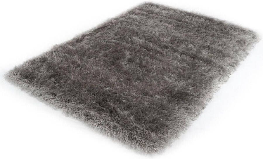 CNL Carpets Hoogpolig Glanzend Vloerkleed Grijs-120 x 170 cm