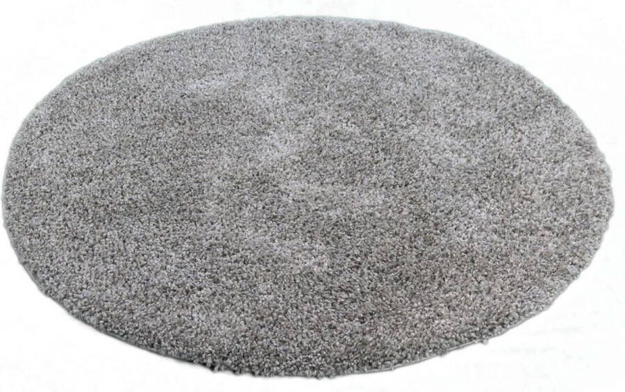 CNL Carpets Trendy Hoogpolig Vloerkleed – Shaggy Ritual – Grijs – Ø 120 cm rond