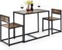 COAST™ Costway 3-Delige Eetkamerset Bar Tafel Set Keuken Tafel + 2 Stoelen Antiek - Thumbnail 3