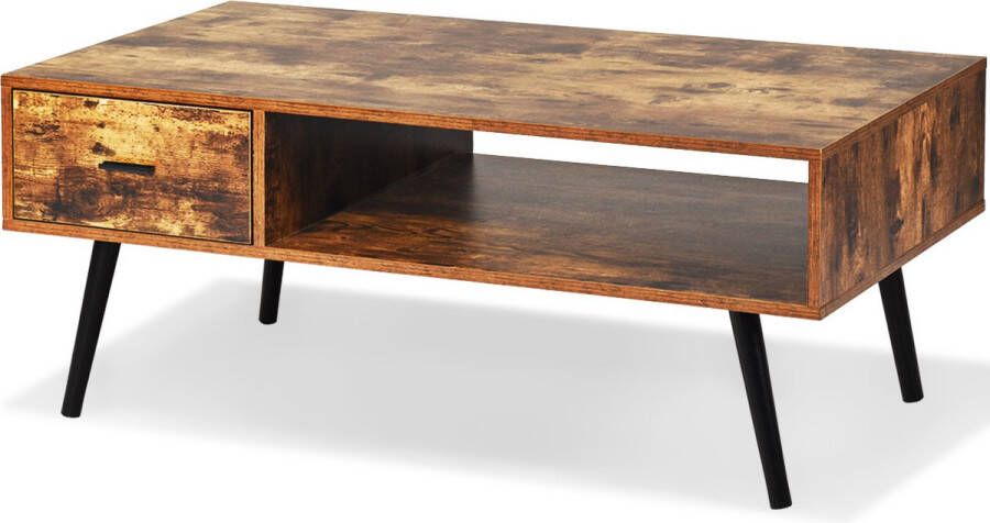 COAST™ Coast Salontafel Met Lade En Opbergruimte Salontafel Hout 109 x 55 x 44 5 cm Bruin