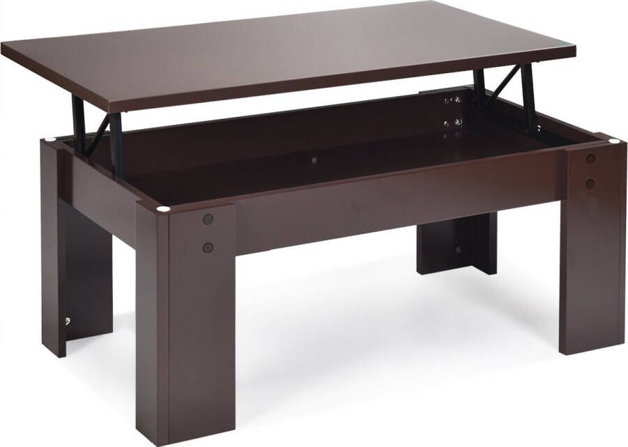 COAST™ Coast Salontafel met Verhoogd Tafelblad Cocktailtafel met Lift Top 98 x 50 x 42 55 cm Bruin