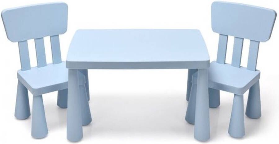 COAST™ Costway Kindertafel met 2 Stoeltjes Kleurtafel 76 5 x 54 5 x 49 5 cm Blauw