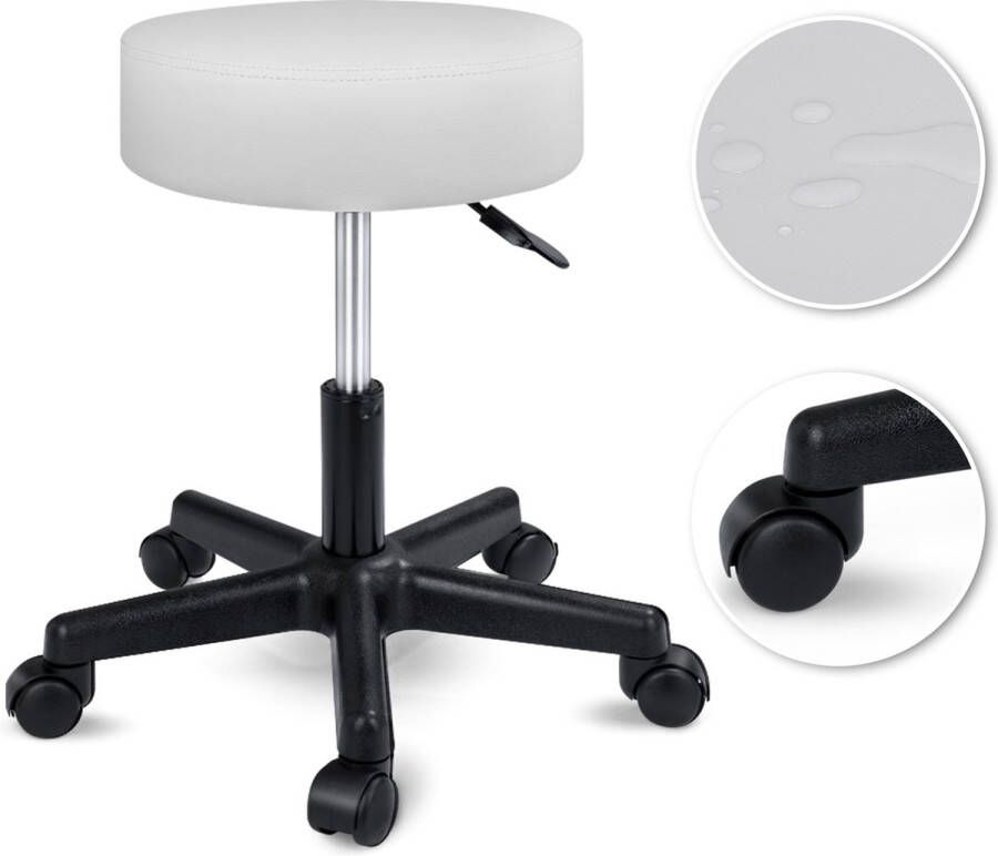 Coazy Krukje op Wielen Tabouret Zadelkruk Kruk Kapperskruk Draaikruk Werkkruk In hoogte Verstelbaar - Foto 2