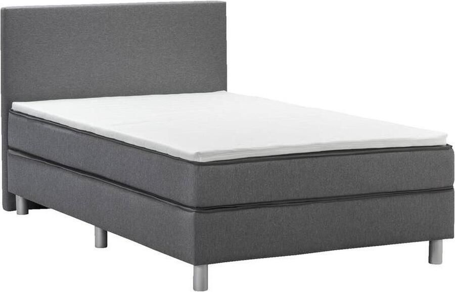Cocoblub Boxspring 120x200 cm Donkergrijs Compleet 3-delig Slaapcomfort