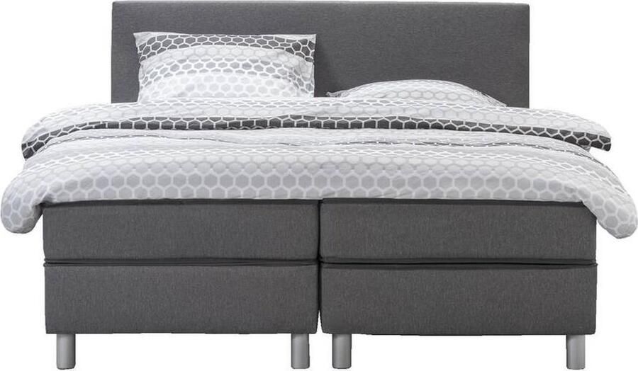 Cocoblub Boxspring 160x200 cm Donkergrijs Compleet 6-delig Slaapcomfort