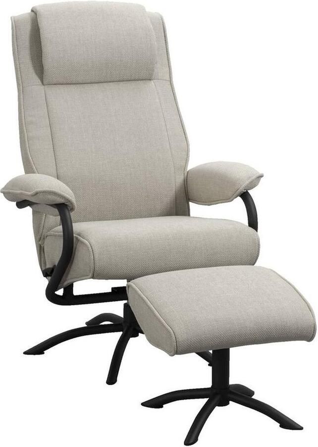 Cocoblub Fauteuil incl. hocker Relax stoel Beige Stof