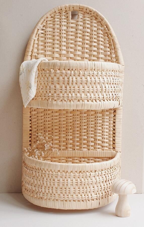 COCONEH Wandrek wandmand wandplank rotan Wanddecoratie perfect voor sinterklaas of kerst - Foto 2