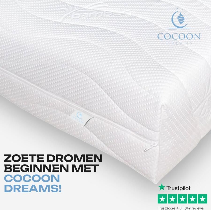 Cocoon Dreams Matras 140x200 cm Hotel XXL PREMIUM BAMBOO Tijk Nasa Koudschuim 20CM Orthopedisch Anti-allergie Afritsbaar Wasbaar Medium Harheid