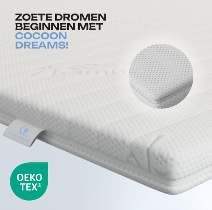 Cocoon Dreams NIEUW MODEL Topmatras 140x200 ANTI-SLIP Topper- PREMIUM BAMBOO Tijk Afritsbaar Wasbaar HR Koudschuim 8cm Orthopedisch Anti-allergisch Zacht Hybrid Topdekmatras Topper Hotel XL Anti Bacterieel Okoetex gecertificeerd - Foto 2