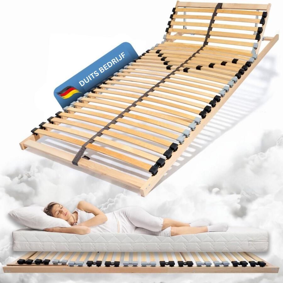 Coemo lattenbodem met verstelbaar hoofdeinde 90 x 210 cm bedbodem met 30 latten 7 zones instelbare hardheid voor alle matrastypes slaaptypes ook voor tweepersoonsbedden 180x210 cm