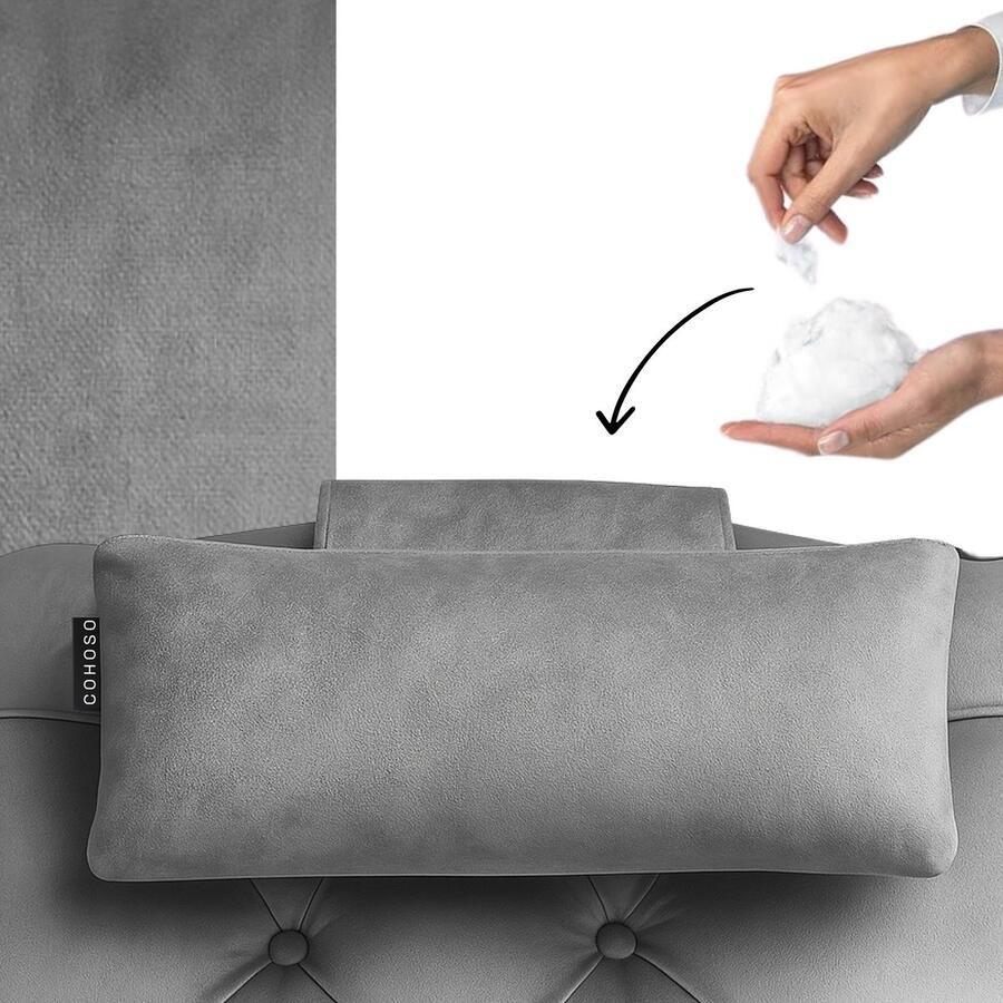 Cohoso Neksteun Nekkussen Nek Rol zetel Relaxfauteuil hoofdkussen stoel kussen relaxstoel neksteun bureaustoel hoofdsteun fauteuil sta op neksteun ligstoel Orthopedisch Zilver grijs
