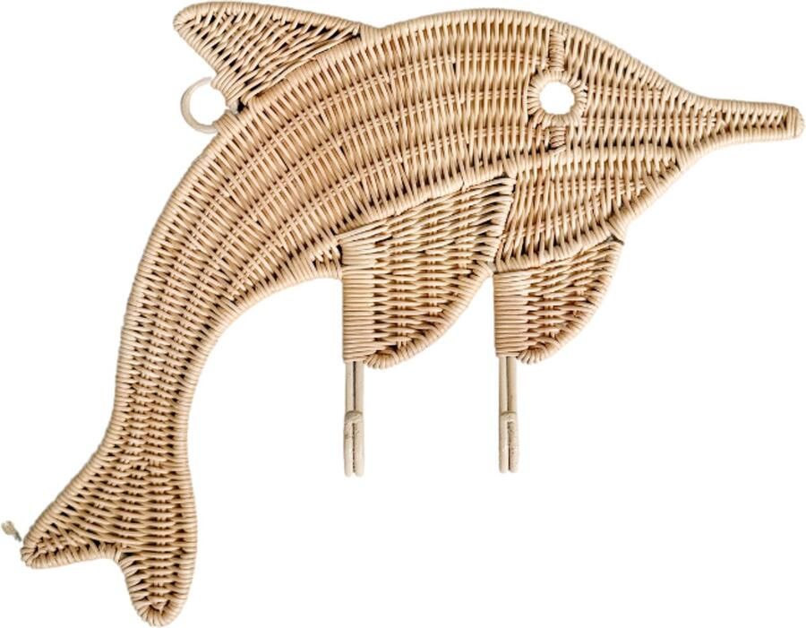 Cokos Flip de dolfijn rotan wandhaak medium