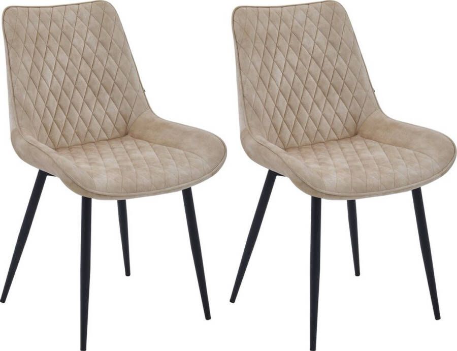 Colenis Adama Eetkamerstoel Set Van 2 Beige Adoré Velvet Design