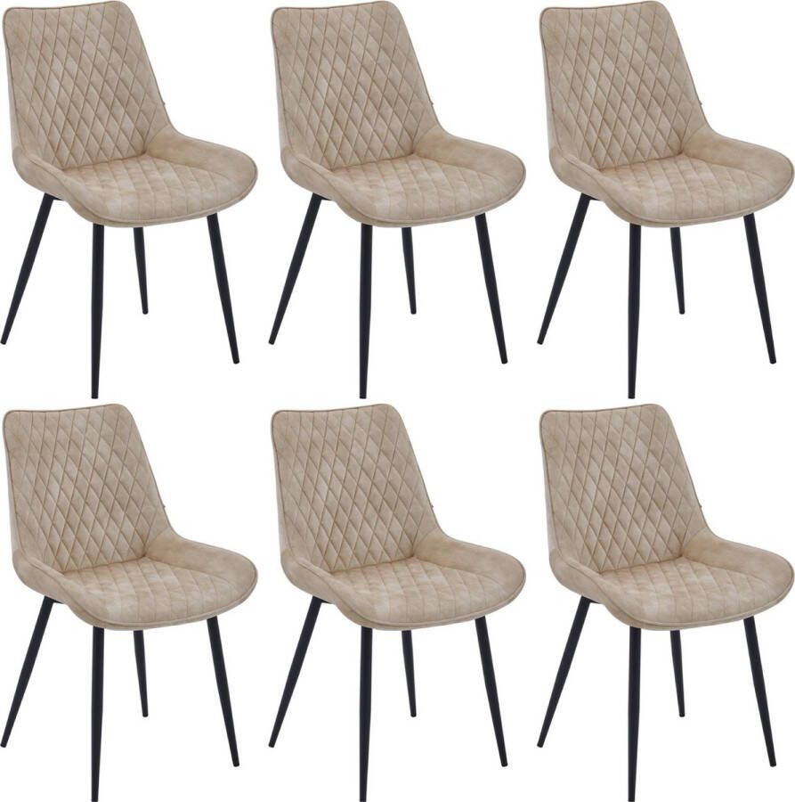 Colenis Adama Eetkamerstoel Set Van 6 Beige Adoré Velvet Design