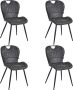 Colenis Alico Eetkamerstoel Set Van 4 Antraciet Microfiber Zwarte Poten - Thumbnail 2