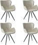 Colenis Anabella Eetkamerstoel Set Van 4 Beige Velvet Industrieel Met armleuning - Thumbnail 1