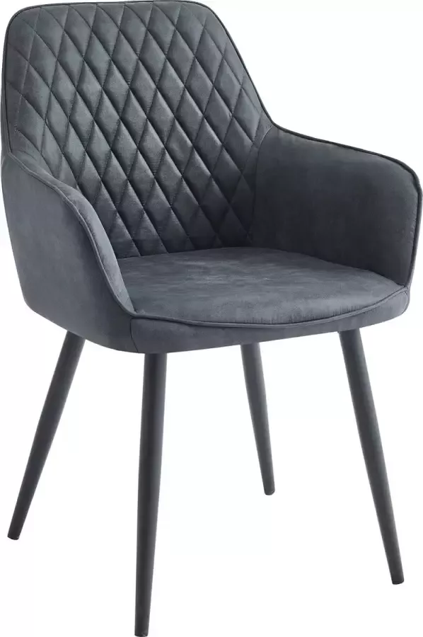 Colenis Beverly Eetkamerstoel Antraciet Microfiber Industrieel Met armleuning - Foto 2