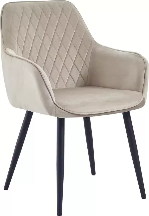 Colenis Beverly Eetkamerstoel Beige Fluweel Velvet Industrieel Met armleuning - Foto 2