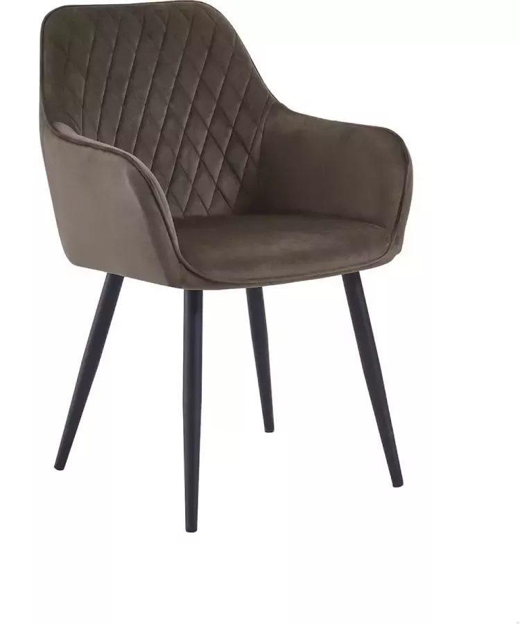 Colenis Beverly Eetkamerstoel Set Van 4 Bruin Fluweel Velvet Industrieel Met armleuning
