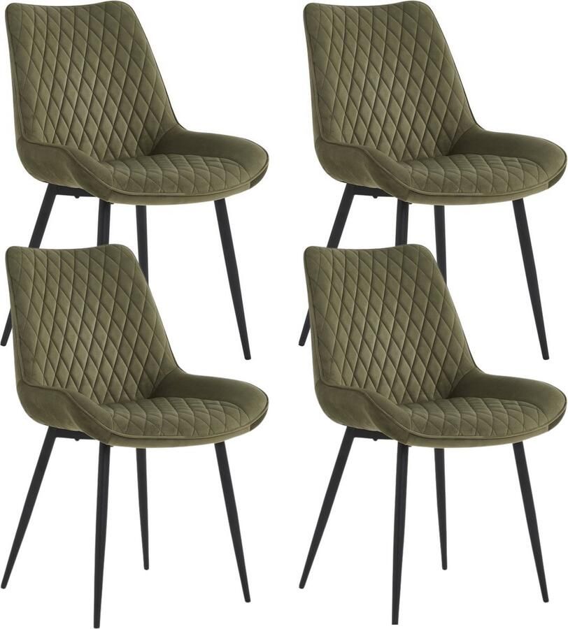 Colenis Adama Eetkamerstoel Set Van 4 Groen Velvet Fabb Industrieel