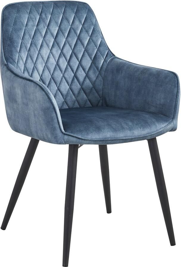 Colenis Beverly Eetkamerstoel Set Van 2 Petrol Adoré Velvet Industrieel