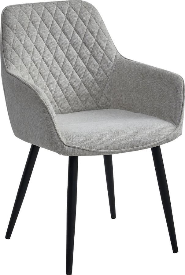 Colenis Beverly Eetkamerstoel Set Van 2 Beige Geweven stof Met armleuning