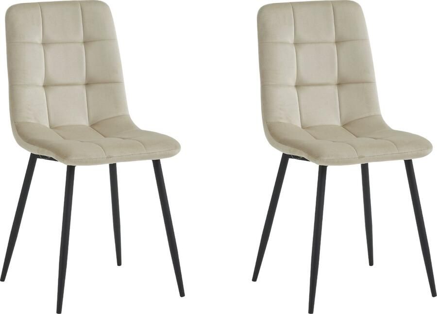 Colenis Metropol Eetkamerstoel Set Van 2 Beige Linnen Stof Industrieel Met armleuning - Foto 2