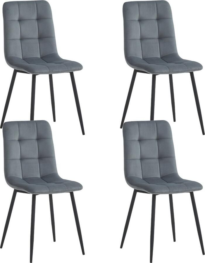 Colenis Metropol Eetkamerstoel Set Van 4 Taupe Linnen Stof Industrieel Met armleuning - Foto 2