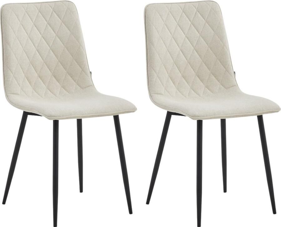 Colenis Elise Eetkamerstoel Set Van 2 Beige Fabb Stof Industrieel