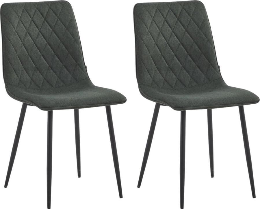 Colenis Elise Eetkamerstoel Set Van 2 Groen Fabb Stof Industrieel