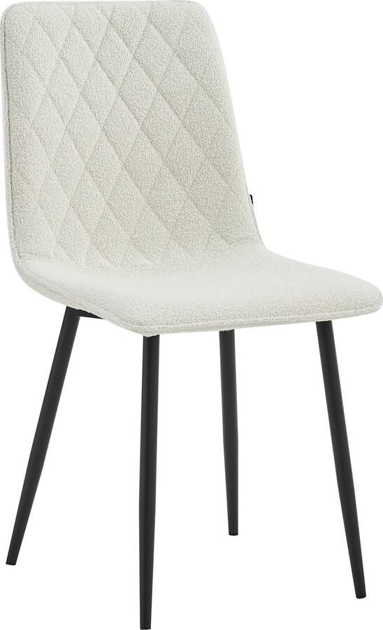 Colenis Elise Eetkamerstoel Set Van 6 Wit Bouclé Industrieel - Foto 2