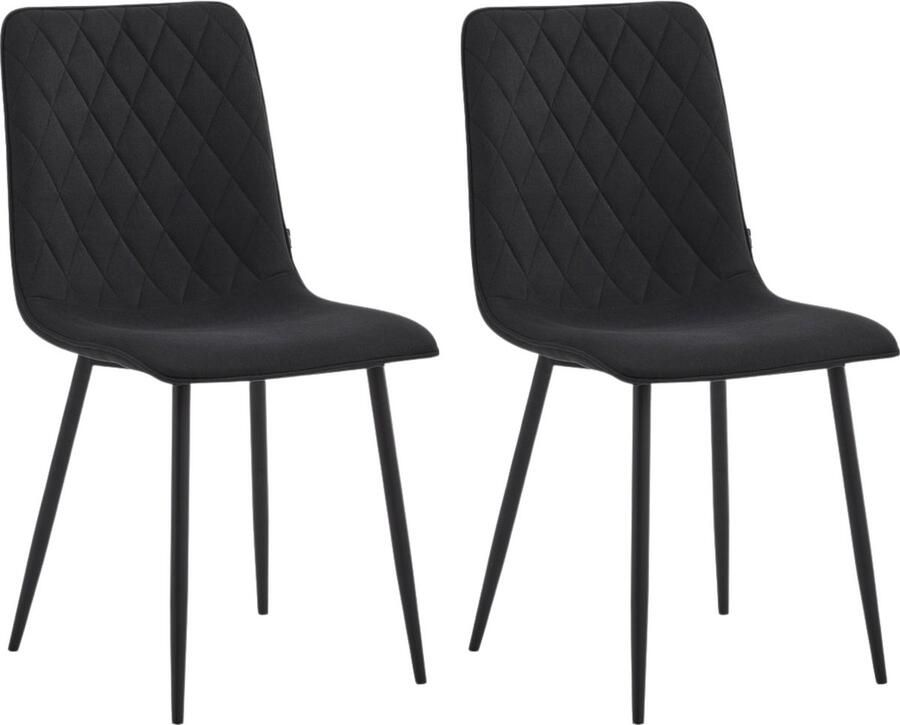 Colenis Elise Eetkamerstoel Set Van 2 Zwart Fabb Stof Industrieel