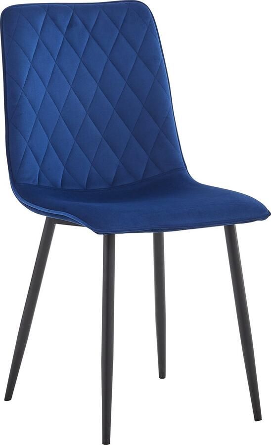Colenis Elise Eetkamerstoel Set Van 4 Blauw Velvet Fluweel Industrieel - Foto 2