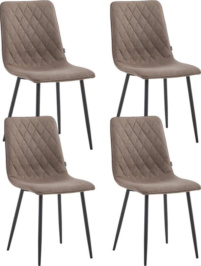 Colenis Elise Eetkamerstoel Set Van 4 Bruin Fabb Stof Industrieel