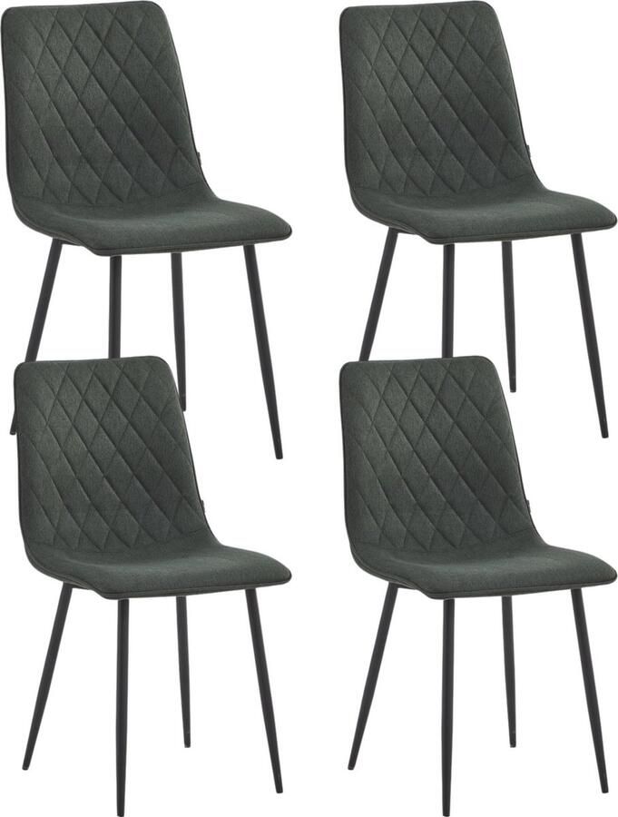 Colenis Elise Eetkamerstoel Set Van 4 Groen Fabb Stof Industrieel