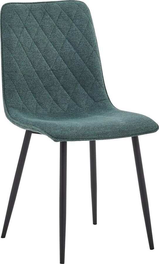 Colenis Elise Eetkamerstoel Set Van 4 Groen Linnen Stof- Industrieel - Foto 2