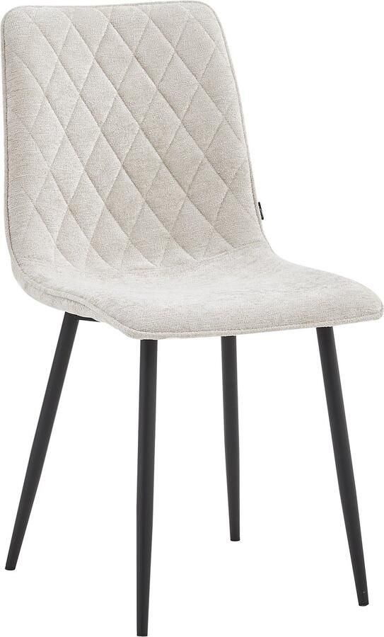 Colenis Elise Eetkamerstoel Set Van 4 Beige Chenille Stof Industrieel - Foto 2