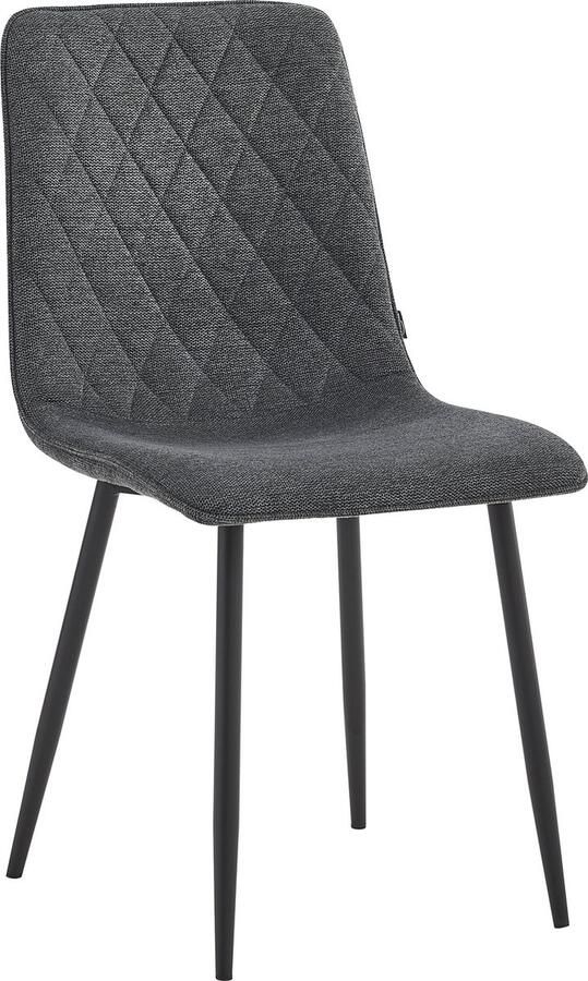 Colenis Elise Eetkamerstoel Set Van 4 Donkergrijs Linnen Stof- Industrieel - Foto 2