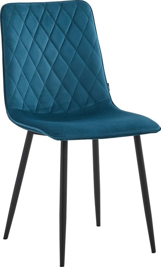 Colenis Elise Eetkamerstoel Set Van 4 Petrol Velvet Fluweel Industrieel - Foto 2