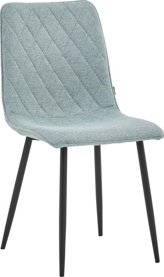 Colenis Elise Eetkamerstoel Set Van 2 Turquoise Linnen Stof- Industrieel - Foto 2