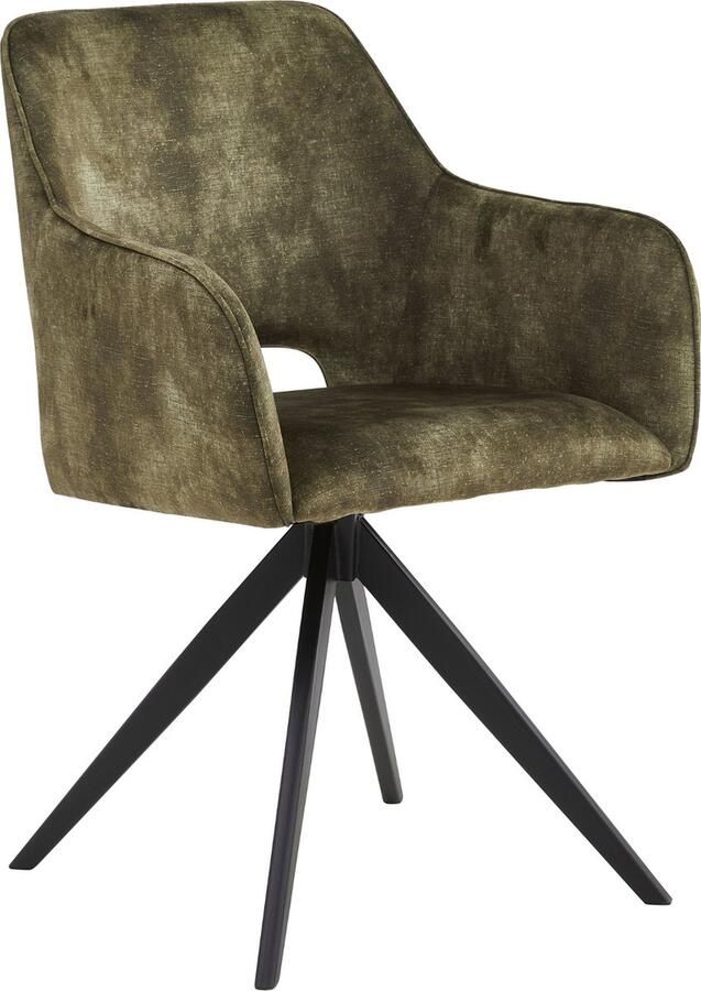 Colenis Emma Eetkamerstoel Set Van 6 Groen Adoré Velvet Met armleuning