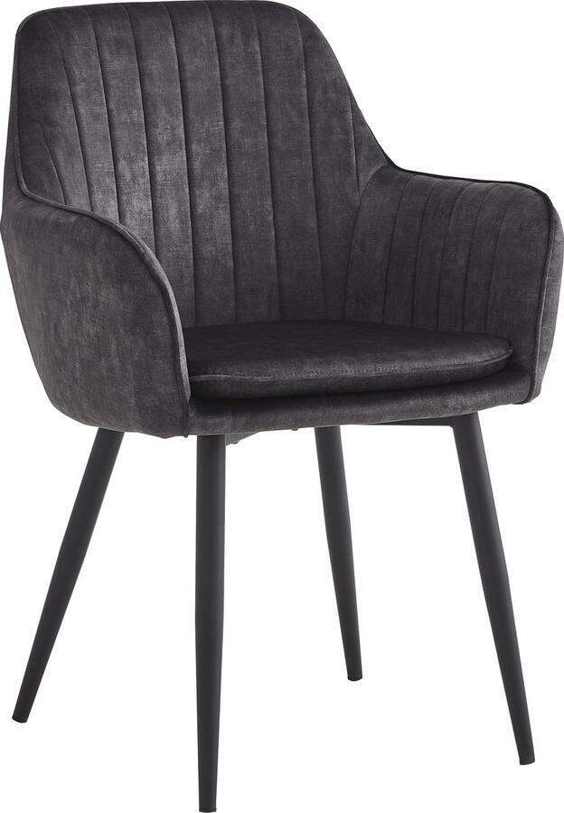 Colenis Lavinia Eetkamerstoel Set Van 2 Champagne Adoré Velvet Met armleuning Zonder Zijstrepen