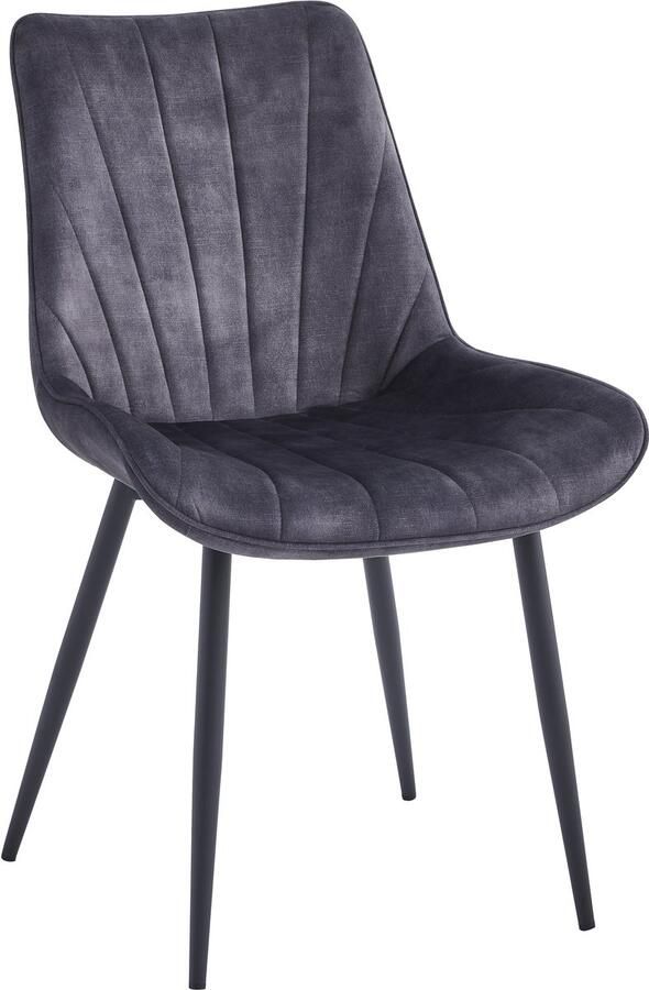 Colenis Lesedi Eetkamerstoel Set Van 4 Antraciet Adoré Velvet Industrieel