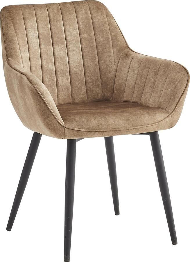 Colenis Luna Eetkamerstoel Set Van 2 Taupe Adore Velvet Met armleuning - Foto 2