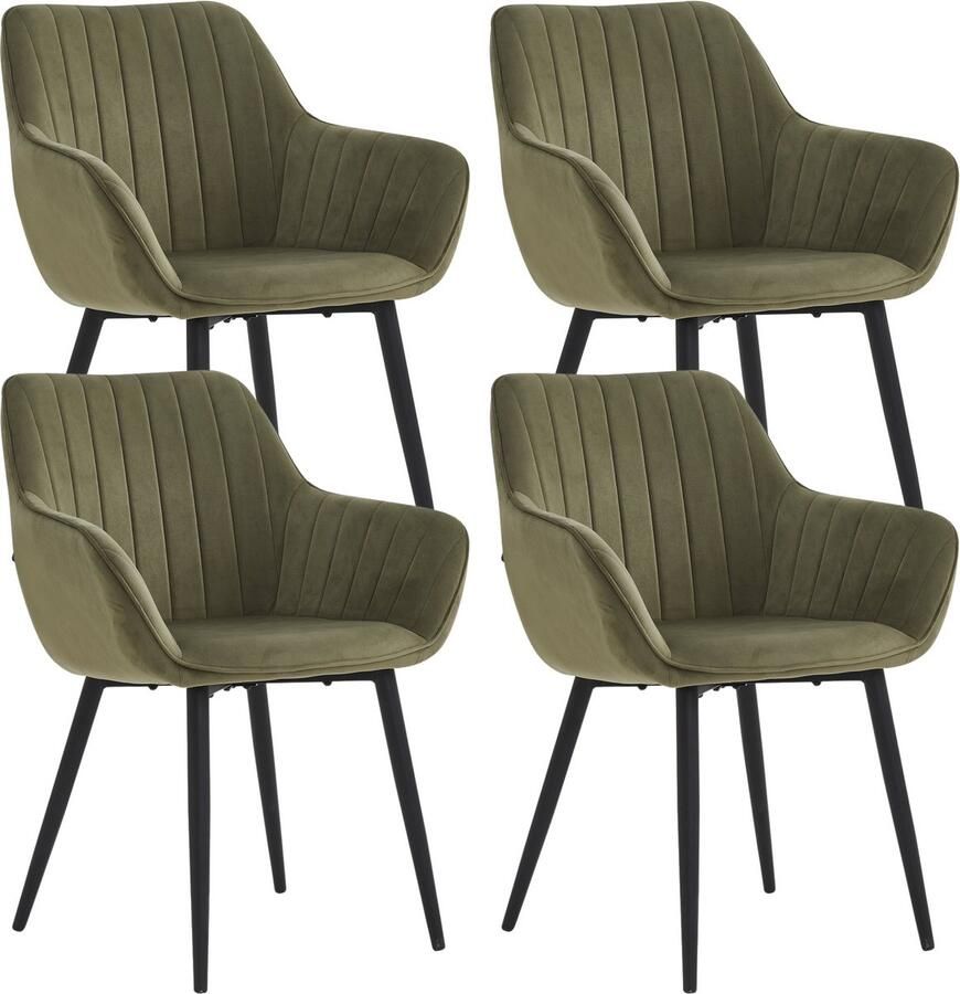 Colenis Luna Eetkamerstoel Set Van 4 Groen Velvet Fabb Industrieel