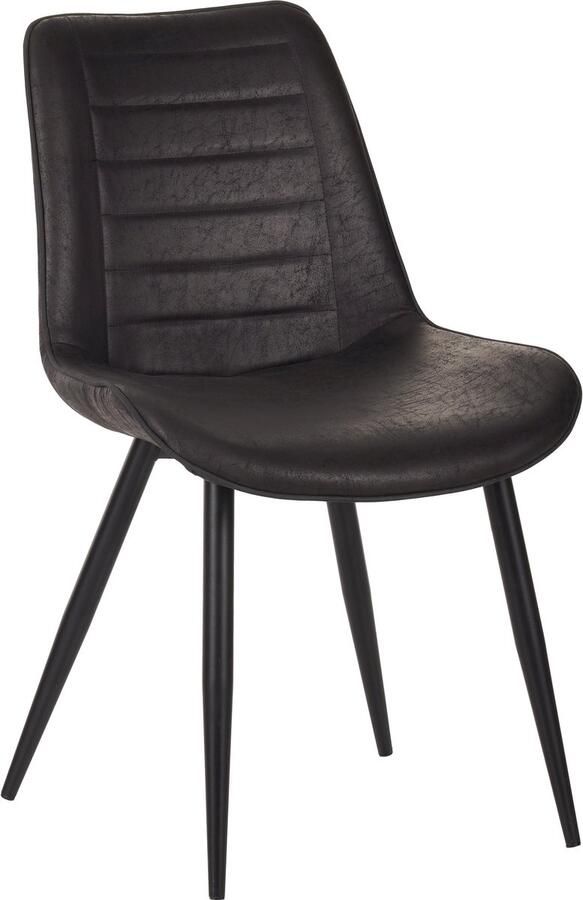 Colenis New Manila Eetkamerstoel Set Van 4 Zwart Microfiber Design - Foto 2